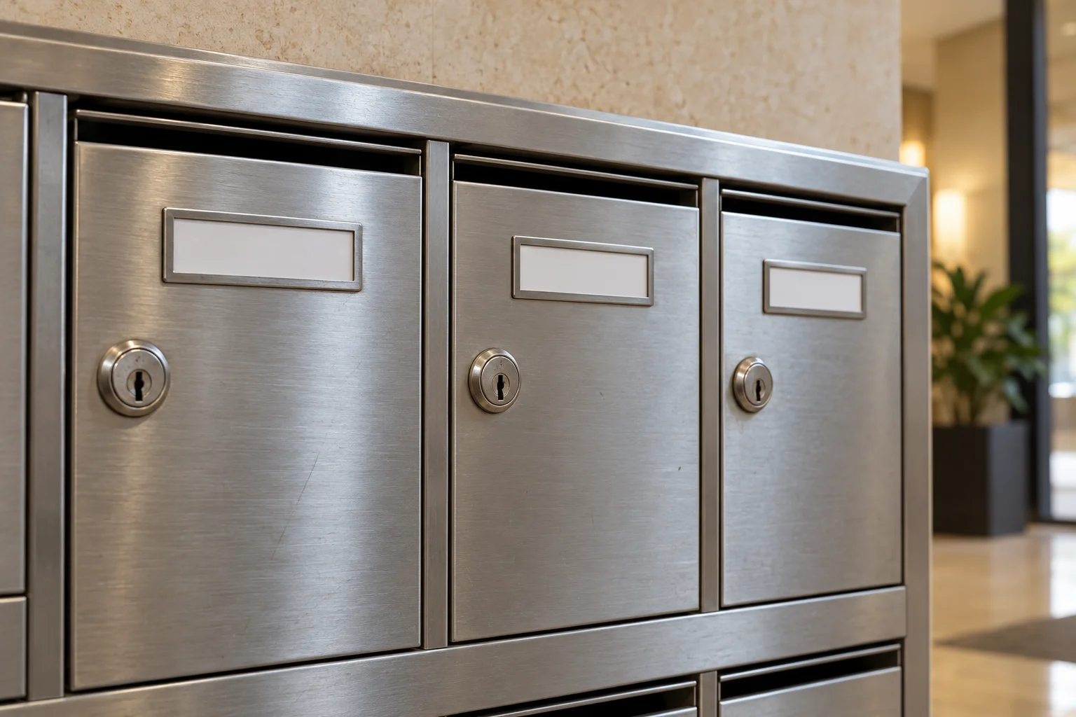 Apartment mailboxes with individual keyed locks