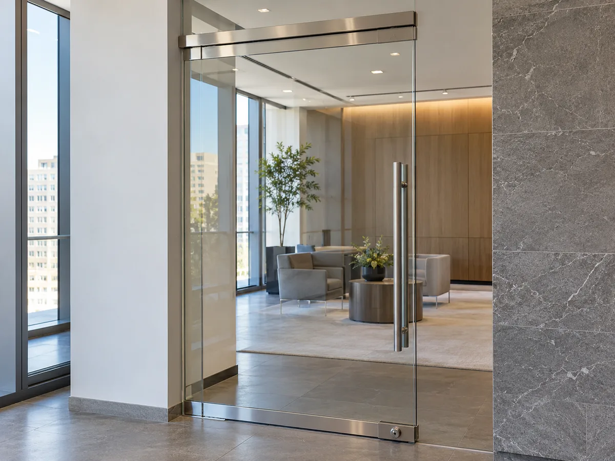 Frameless tempered glass door