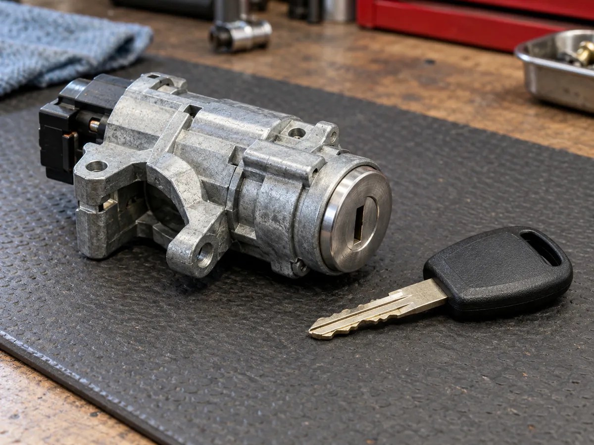 Replacement ignition cylinder with matching key