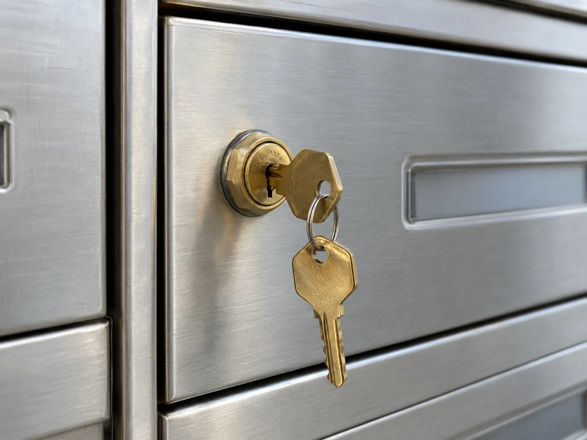 Mailbox cam lock with two keys